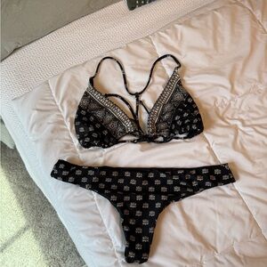 Billabong Black and White Bikini Set